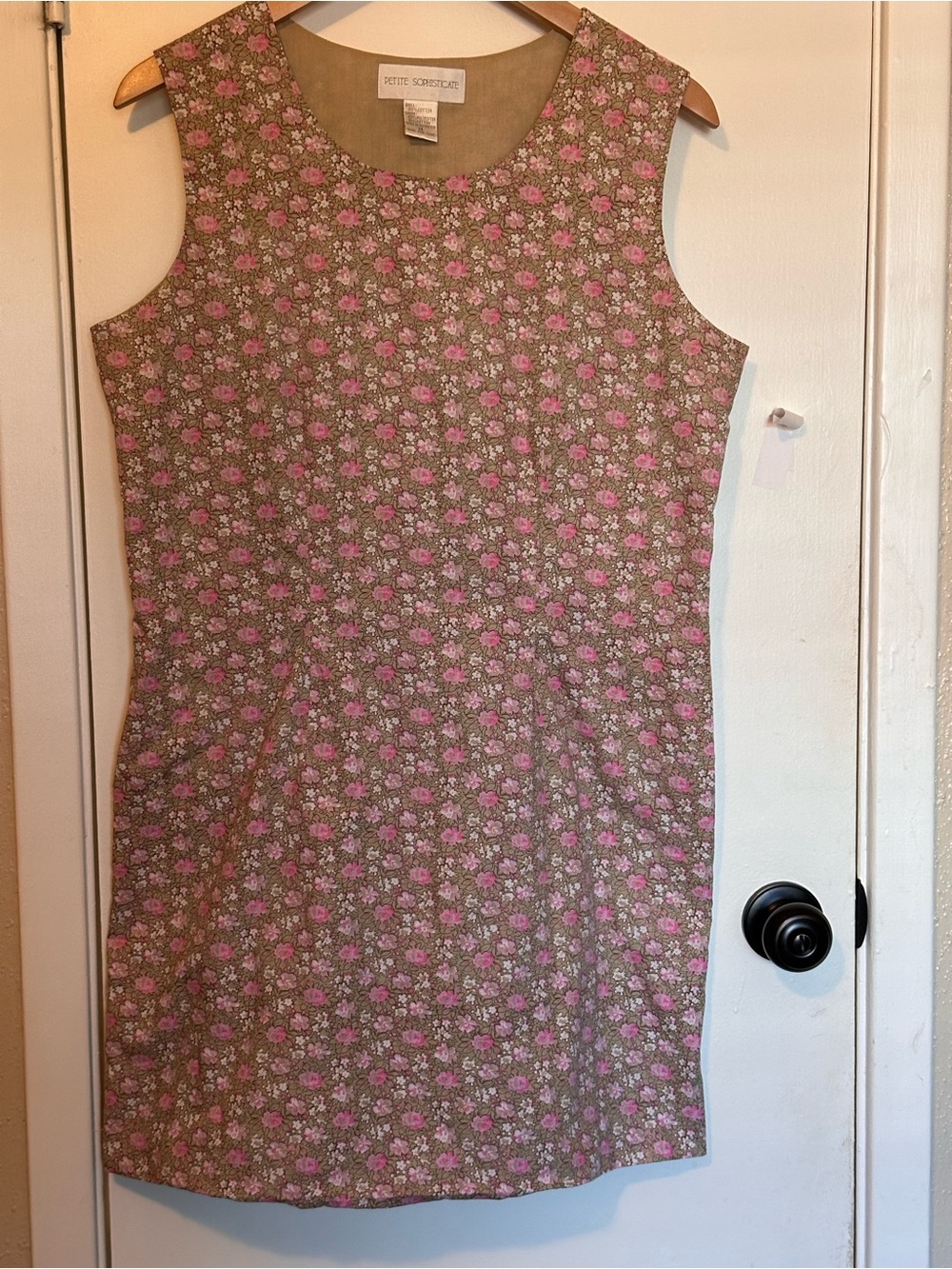 Vintage 90s/Y2K Dainty Floral Print Sleeveless Shift Dress / Jumper Dress